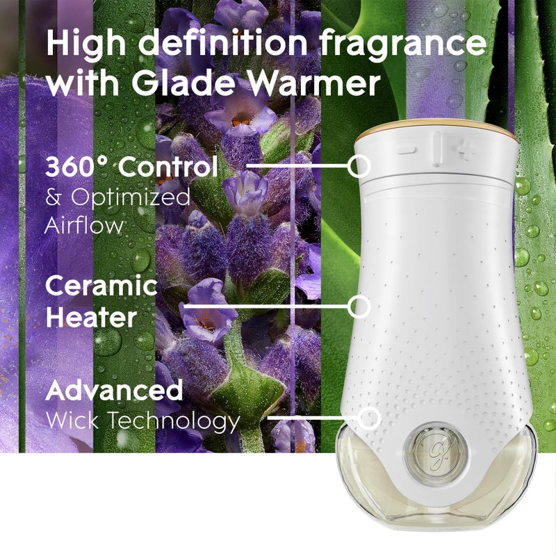 Glade PlugIns Refills Air Freshener Starter Kit, Scented and Essential Oils for Home and Bathroom, Lavender & Aloe, 3.35 Fl Oz, 1 Warmer + 5 Refills - Image 5
